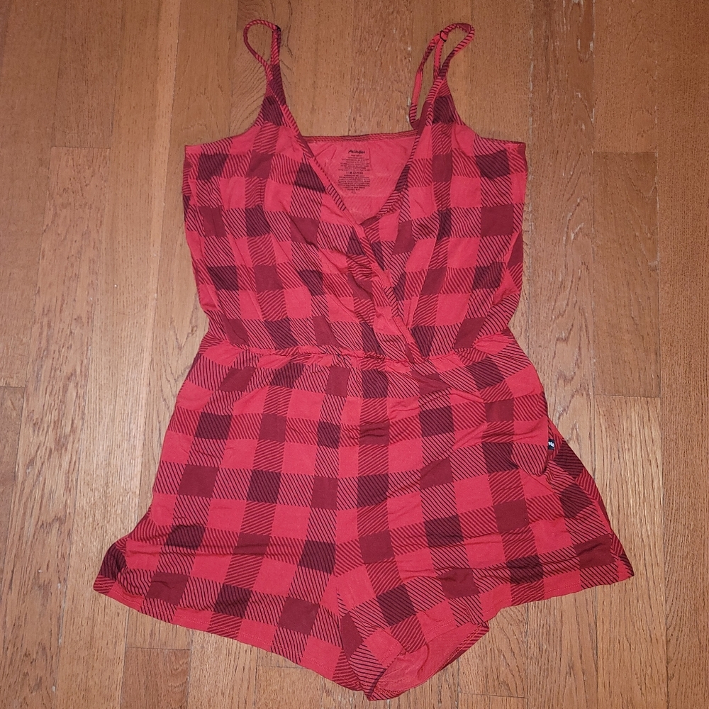 Red Plaid MeUndies Women's Romper